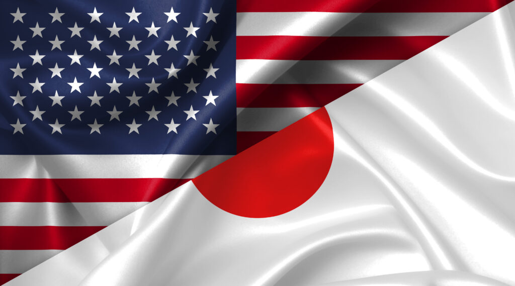 United,States,Usa,Vs,Japan,Flags,Comparison,Concept,Illustration